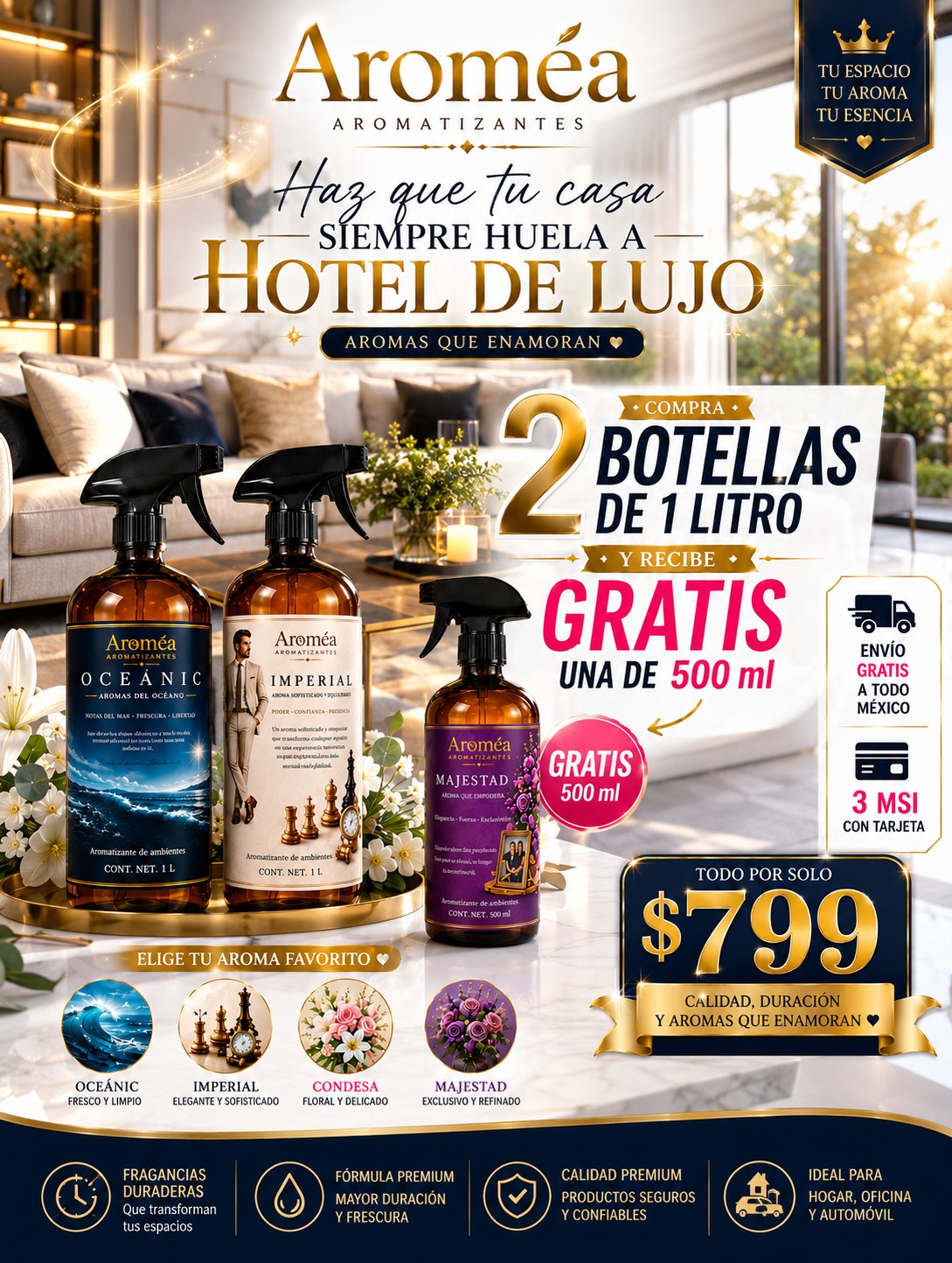 Aroméa Bundle | 2 Litros + 500ml GRATIS